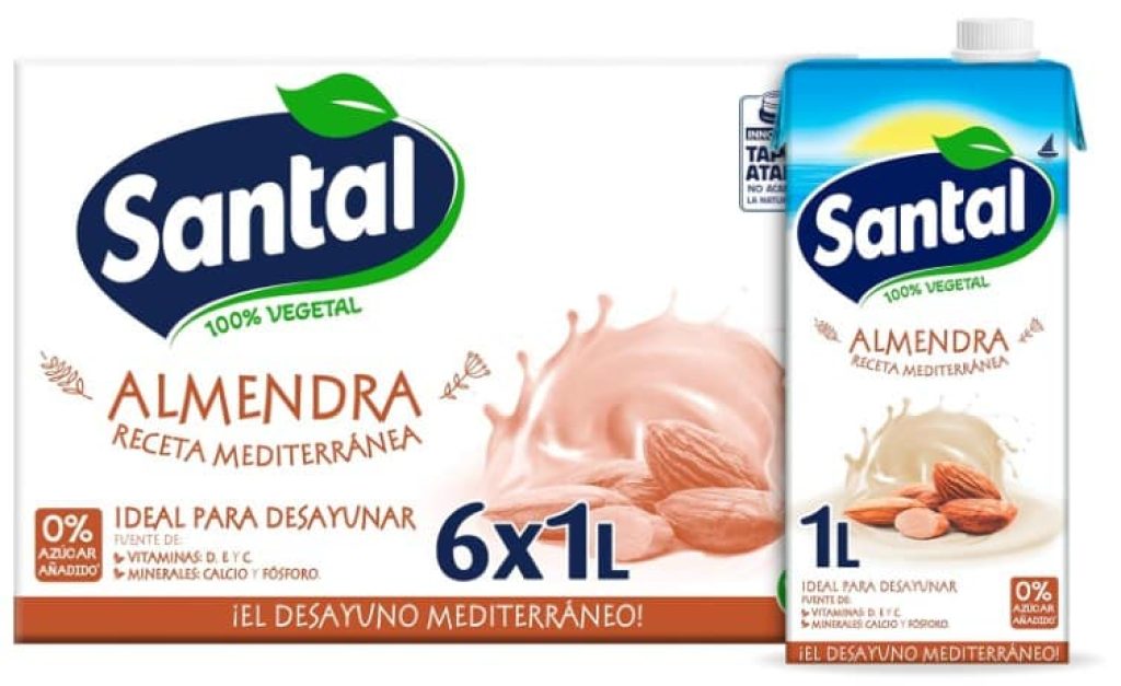 Santal Bebida Vegetal de Almendra sin Azúcar Pack 6 x 1L