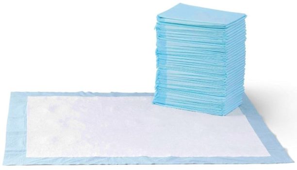 Amazon Basics Almohadillas de adiestramiento de perros y cachorros, diseño de 5 capas a prueba de fugas con superficie de secado rápido, XL, 60 unidades, Azul