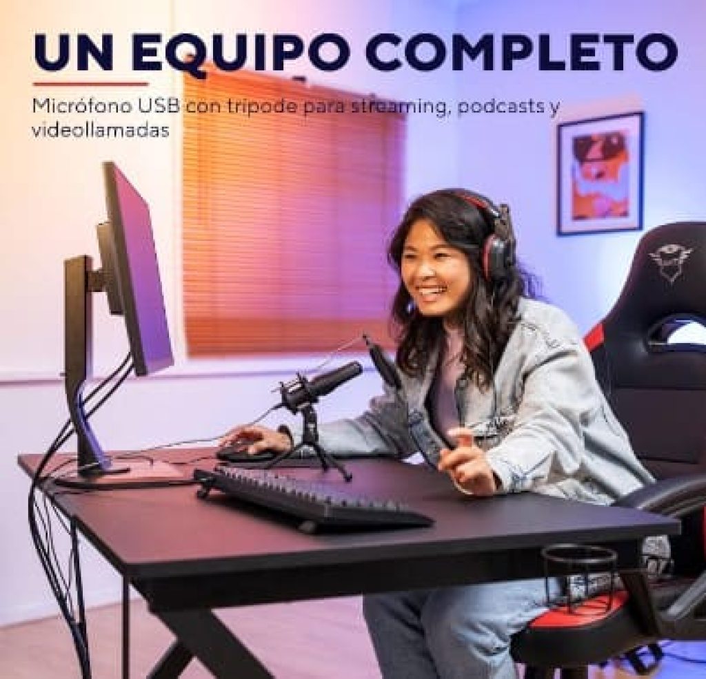 Trust Gaming GXT 232 Mantis Micrófono USB con Trípode y Filtro Pop