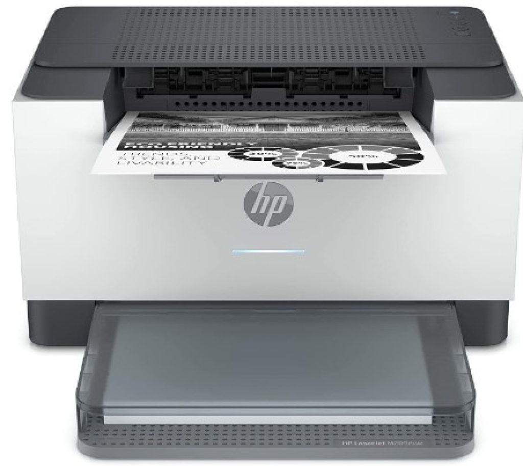 HP LaserJet M209dwe 6GW62E, Impresora Láser A4 Monocromo - Impresion Doble Cara Automatica (29 ppm, Ethernet, Wi-Fi, USB 2.0, Procesador de 500 MHz, Memoria de 64 MB, HP Smart app) Blanca y gris