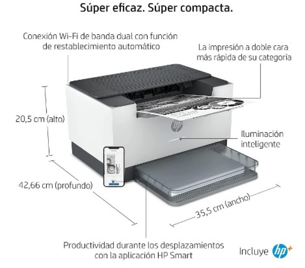 HP LaserJet M209dwe 6GW62E, Impresora Láser A4 Monocromo - Impresion Doble Cara Automatica