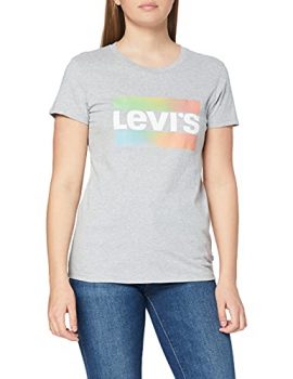 Levi's The tee Camiseta, Sptwr Logo Gradient Starstruck Heather Grey, S para Mujer
