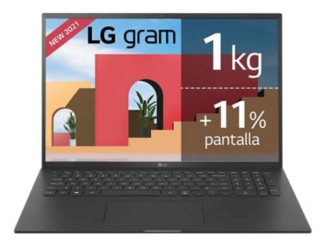 LG Gram 17Z90P-G.AD98B - Ordenador Portátil i7 17 pulgadas ultrafino, Windows 11 Home, 32GB RAM, 1TB SSD, Teclado QWERTY español, color Negro