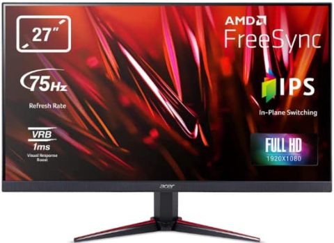 Acer Nitro VG270UPbmiipx - Monitor Gaming de 27" WQHD 75Hz (68.6 cm, 2560x1440, Pantalla IPS LED 16:9, ZeroFrame, FreeSync, 1ms VRB, 350 nits, 2 HDMI, DP MM Audio out, Eco Display) - Color Negro