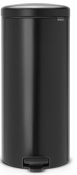 Brabantia Newicon Cubo de Basura con Pedal, Acero Inoxidable, Negro Mate, 30L