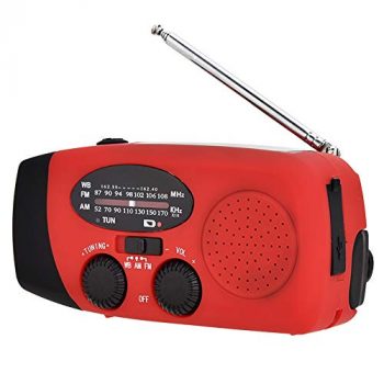 Docooler Radio portátil con Linterna Am/FM Lámpara de Lectura NOAA Weather Power Bank para manivela de Emergencia con energía Solar Radio de Mano