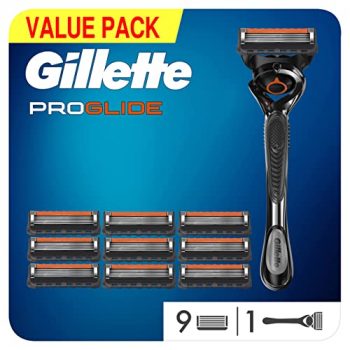 Gillette ProGlide Maquinilla De Afeitar Para Hombre, Con 5 Hojas AntifricciÃ³n Para Un Afeitado Apurado Y Duradero + 9 Cuchillas de Recambio