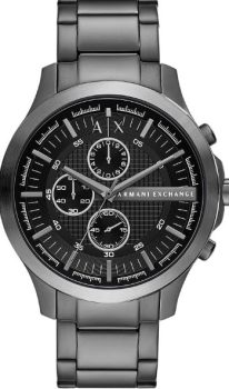 Armani Exchange Reloj para Hombre, Movimiento cronógrafo de cuarzo, caja de acero inoxidable plateado de 46 mm con correa de acero inoxidable, AX2152