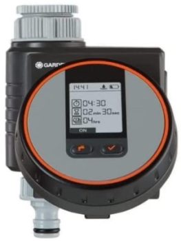 Gardena Programador de riego Flex riego automático y en Poco Tiempo para la terraza y el balcón, Fácil manejo, Función Water Now