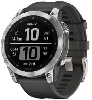 Garmin fēnix ​​7 - Reloj GPS multideporte con pantalla táctil y funciones superiores, frecuencia cardíaca, mapas y música, Gris Plata
