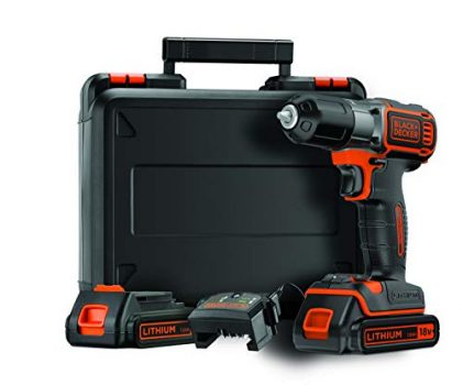 Black+Decker ASD184KB Autosense - Taladradora inalámbrica (18 V, 2 baterías de iones de litio de 1,5 Ah, con cargador y maletín)