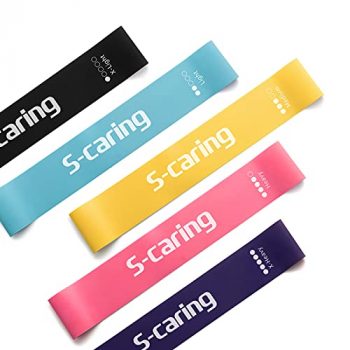 Bandas Elasticas Fitness, S-caring Set de Cintas Elásticas(5-30 lbs), Bandas de Resistencia Crossfit Pilates Yoga Estiramiento Fitness en Casa, Gomas Elásticas para Ejercicio de Glúteos Piernas Brazos