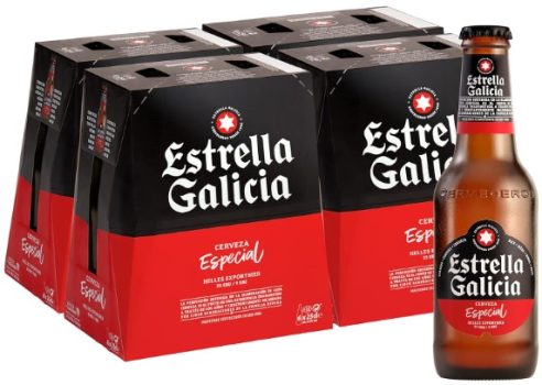 Estrella Galicia Especial - Cerveza Lager Especial, Pack de 24 Botellas x 25 cl, Sabor Ligero y Amargo, Aroma a Lúpulo, 5,5% Volumen de Alcohol