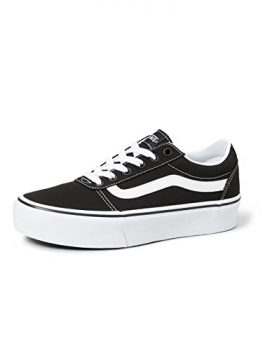 Vans Ward Platform Canvas, Sneaker Mujer, Negro (Canvas) Black/White 187), 40 EU