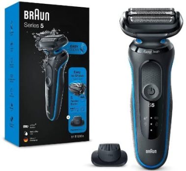 Braun Series 5 51-B1200s - Máquina de afeitar eléctrica para barba con recortadora de precisión, en seco y mojado, recargable, inalámbrica