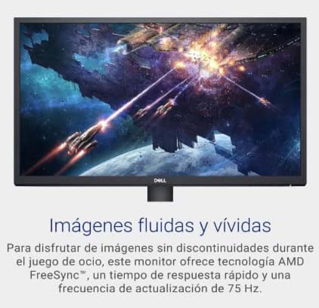 Monitor Dell SE2422HX Full HD (1920x1080) Monitor, 75Hz, VA, 5ms, AMD FreeSync, HDMI, VGA, Negro