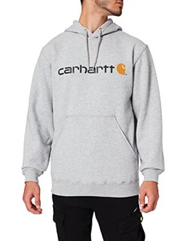 Carhartt Signature Logo Midweight Sweatshirt, Sudadera para Hombre, Gris (Heather Grey)