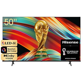 Hisense 50E7H QLED Smart TV, 50 pulgadas - 4K Quantum Dot, UHD, Dolby Vision, HDR, Alexa Built-in, Bluetooth, Disney+, Netflix, Youtube (Nuevo 2022)