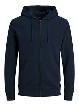 Jack & Jones Jjebasic Sweat Zip Hood Noos Sudadera con Capucha de Deporte, Azul (Navy Blazer), para Hombre