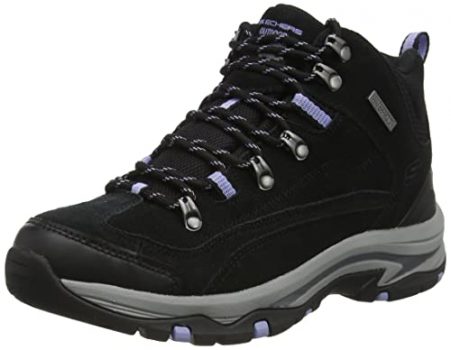 Skechers Trego Alpine Trail, Walking Shoe Mujer, Black Lavender, 39 EU
