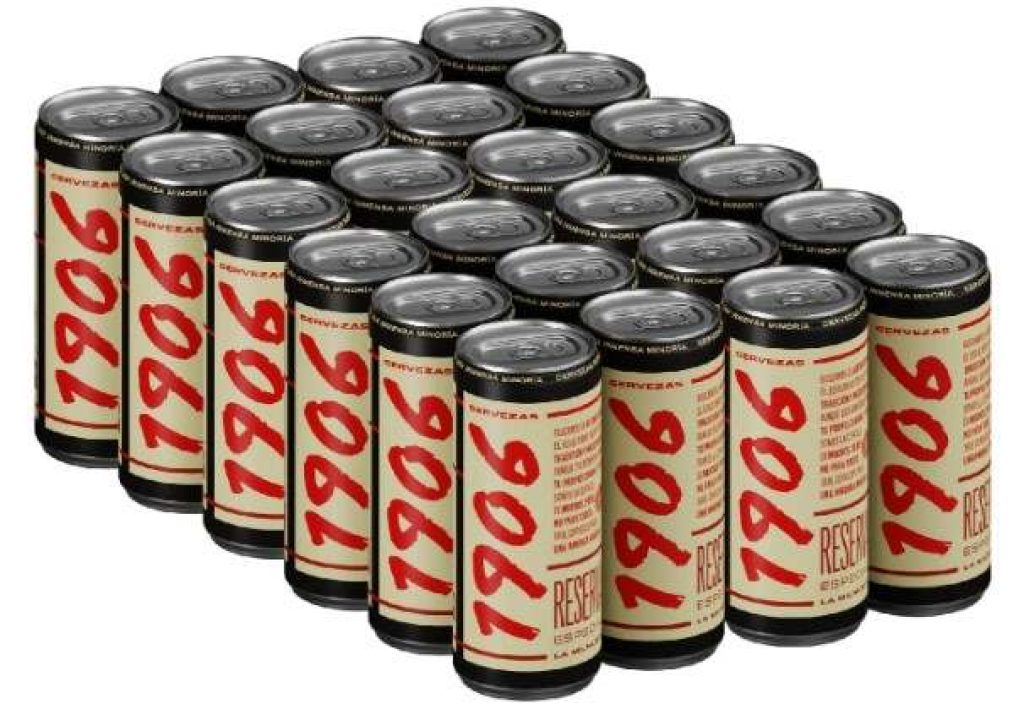 1906 Reserva Especial - Cerveza Lager Extra, Pack de 24 Latas x 33 cl, Sabor y Aroma Tostado