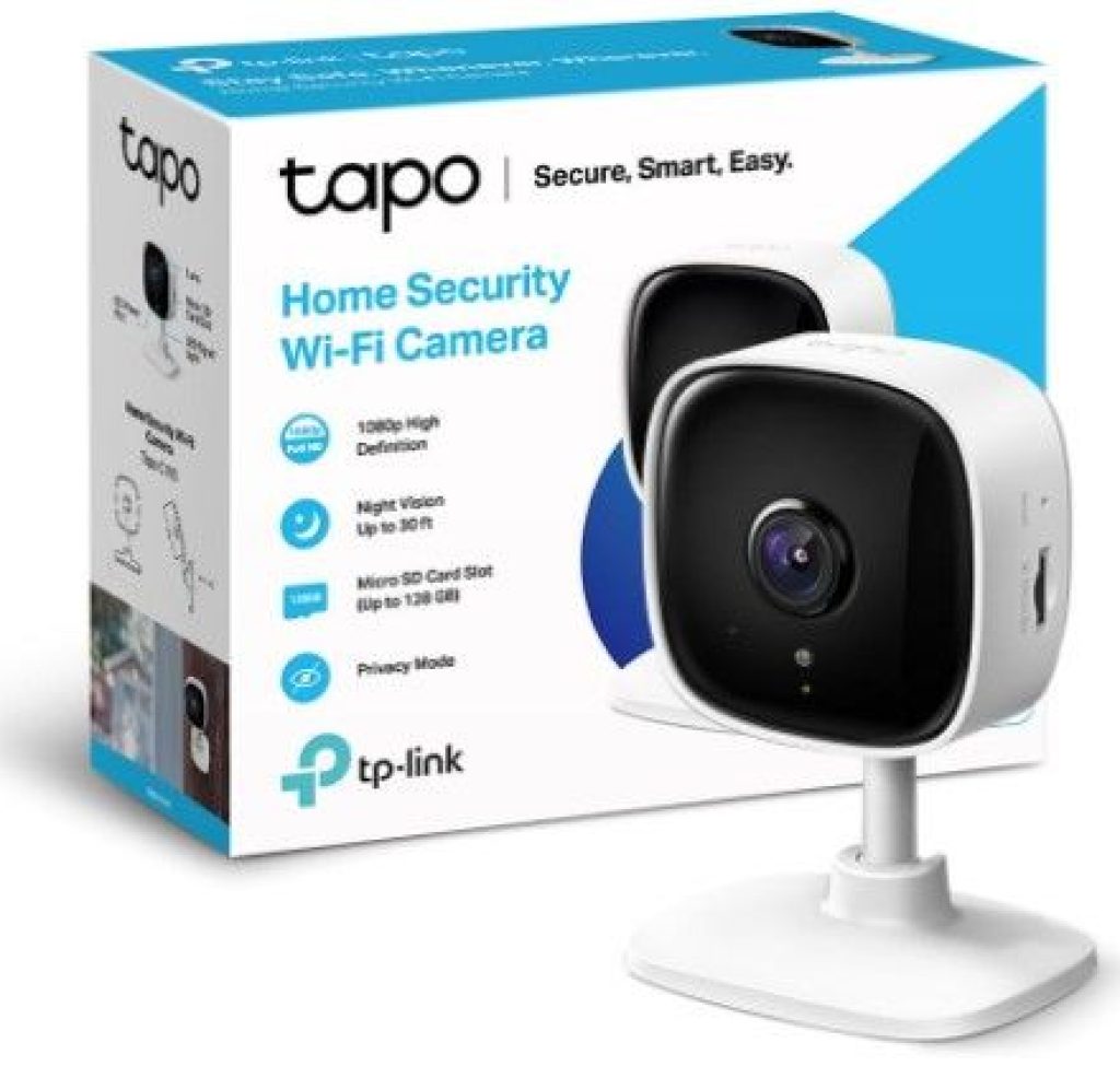 TP-Link TAPO c100 - 1080P Cámara Vigilancia WiFi Interior, Visión Nocturna, Detección de Movimiento, Audio Bidireccional