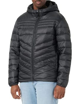 JACK&JONES JJEHERO Puffer Hood SN Chaqueta, Black, L para Hombre