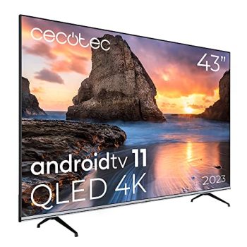 Cecotec Televisor QLED 43" Smart TV V1 Series VQU10043. 4K UHD, Android 11, Diseño Frameless, MEMC, Dolby Vision y Dolby Atmos, Wide Color Gamut, Modelo 2023