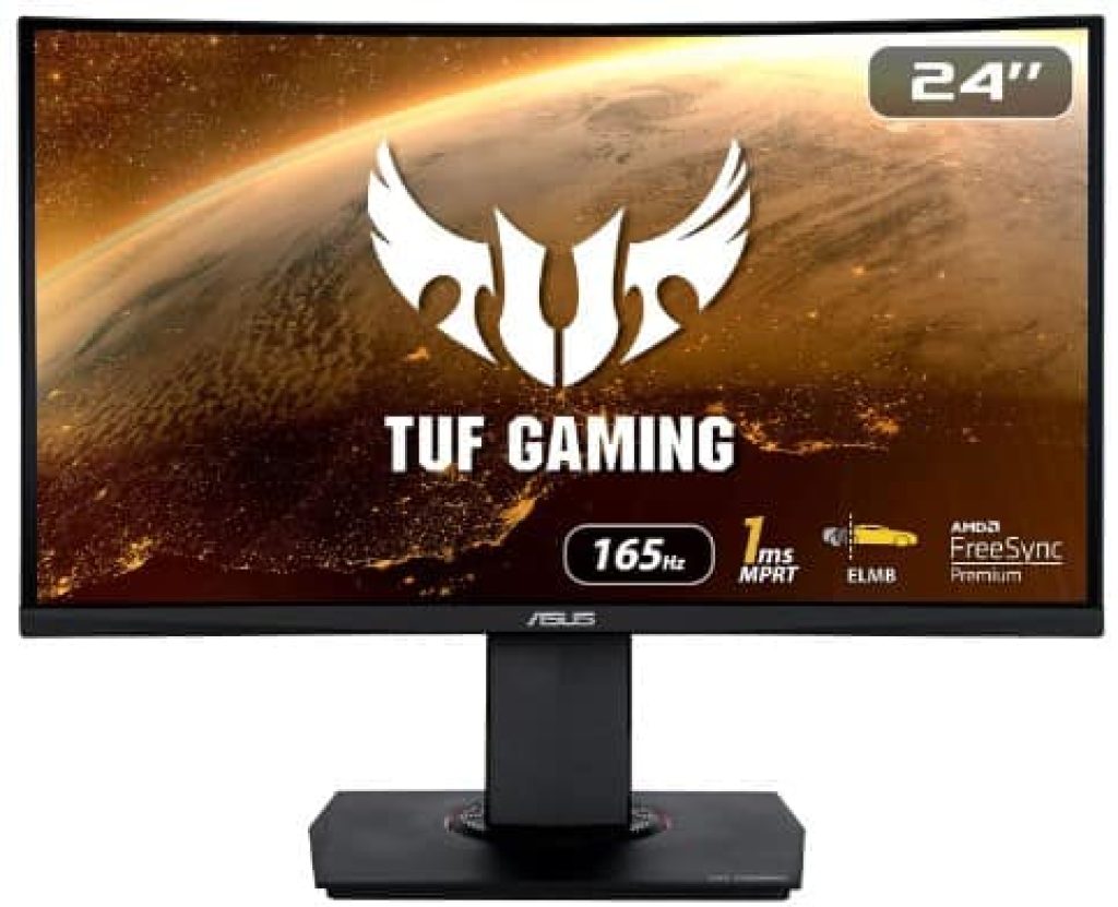 Asus TUF Gaming VG24VQR - Monitor curvo 24 pulgadas, Full HD, 165 Hz, FreeSync Premium, 1 ms MPRT