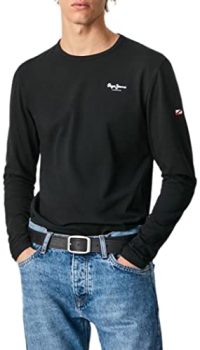 Pepe Jeans Original Basic 2 Long N Camiseta Hombre, Negro (Black), M