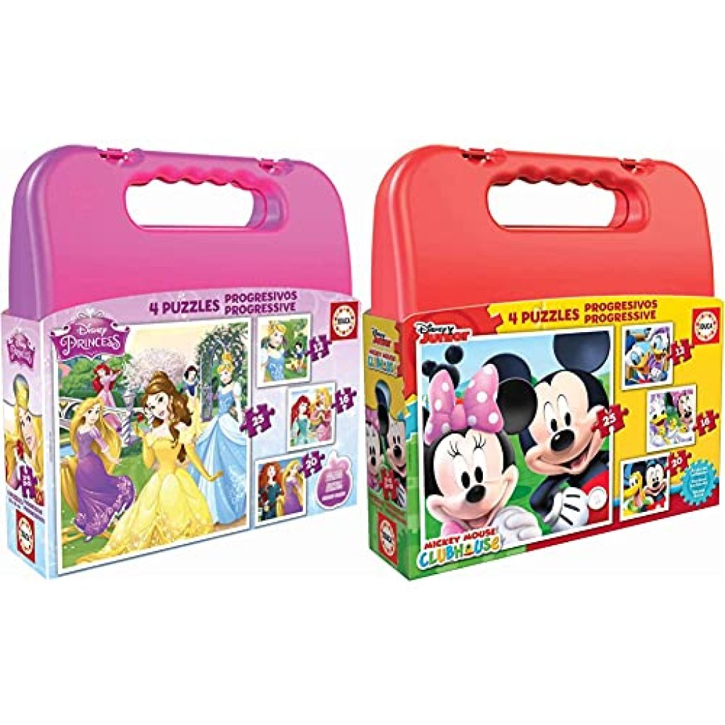 Educa Princesas Disney Maleta, Conjunto De Puzzles Progresivos Juguetes