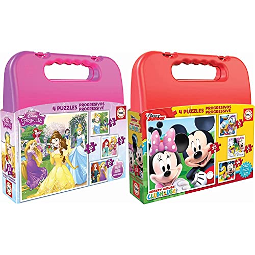 Educa Princesas Disney Maleta, Conjunto De Puzzles Progresivos Juguetes