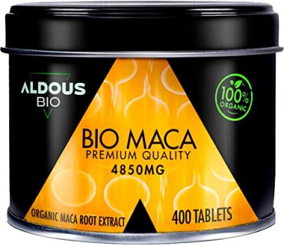 Extracto de Pura Maca Andina Ecológica | Máxima Dosis 4850mg | 400 Comprimidos | Altamente Concentrada | Maca pura para 100 días | Aumenta Energía Vitalidad | Libre de Plástico | Certificación Bio