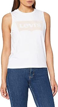Levi's Graphic Band Tank Top Mujer Batwing Band Tank White + (Blanco) S -