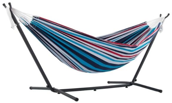 Vivere UHSDO8-12 - Hamaca con soporte incluido, multicolor, 250 cm, doble, diseño Vasquera