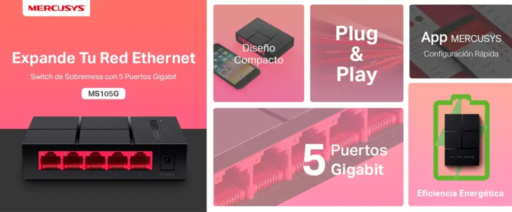 Características Mercusys MS105G