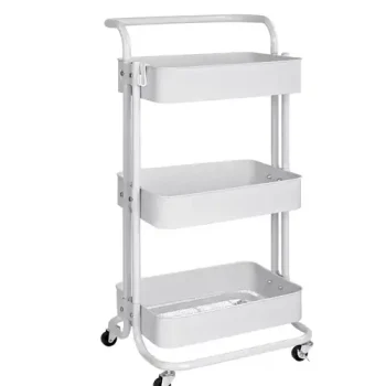 T-Lovendo - Carro o Carrito Metálico Multiusos Auxiliar para Cocina,baño o salón. Con Tres Niveles o Baldas.