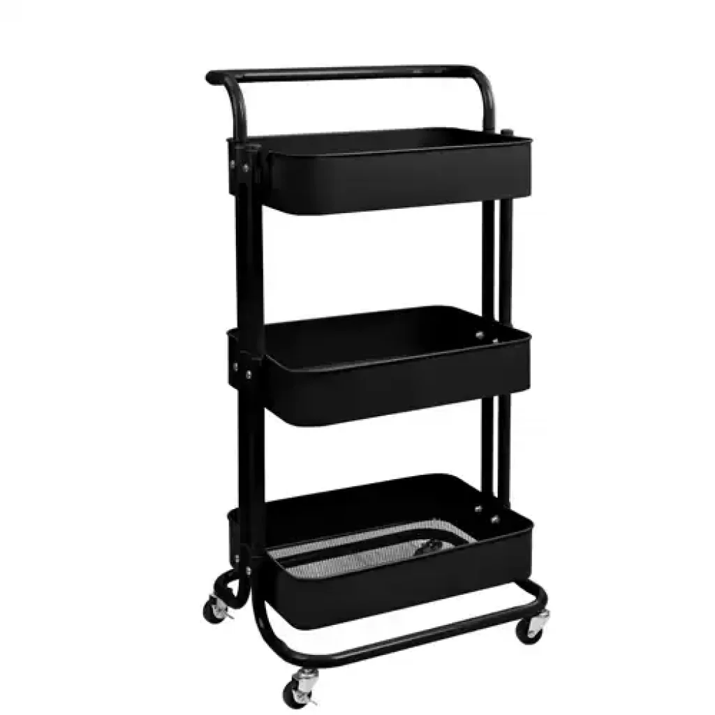 T-Lovendo - Carro o Carrito Metálico Multiusos Auxiliar para Cocina,baño o salón. Con Tres Niveles o Baldas
