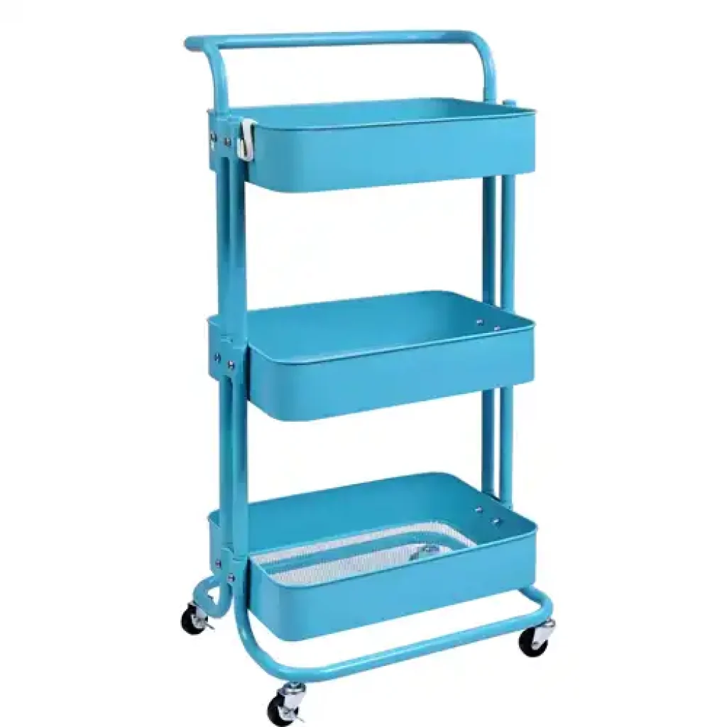 T-Lovendo - Carro o Carrito Metálico Multiusos Auxiliar para Cocina,baño o salón. Con Tres Niveles o Baldas