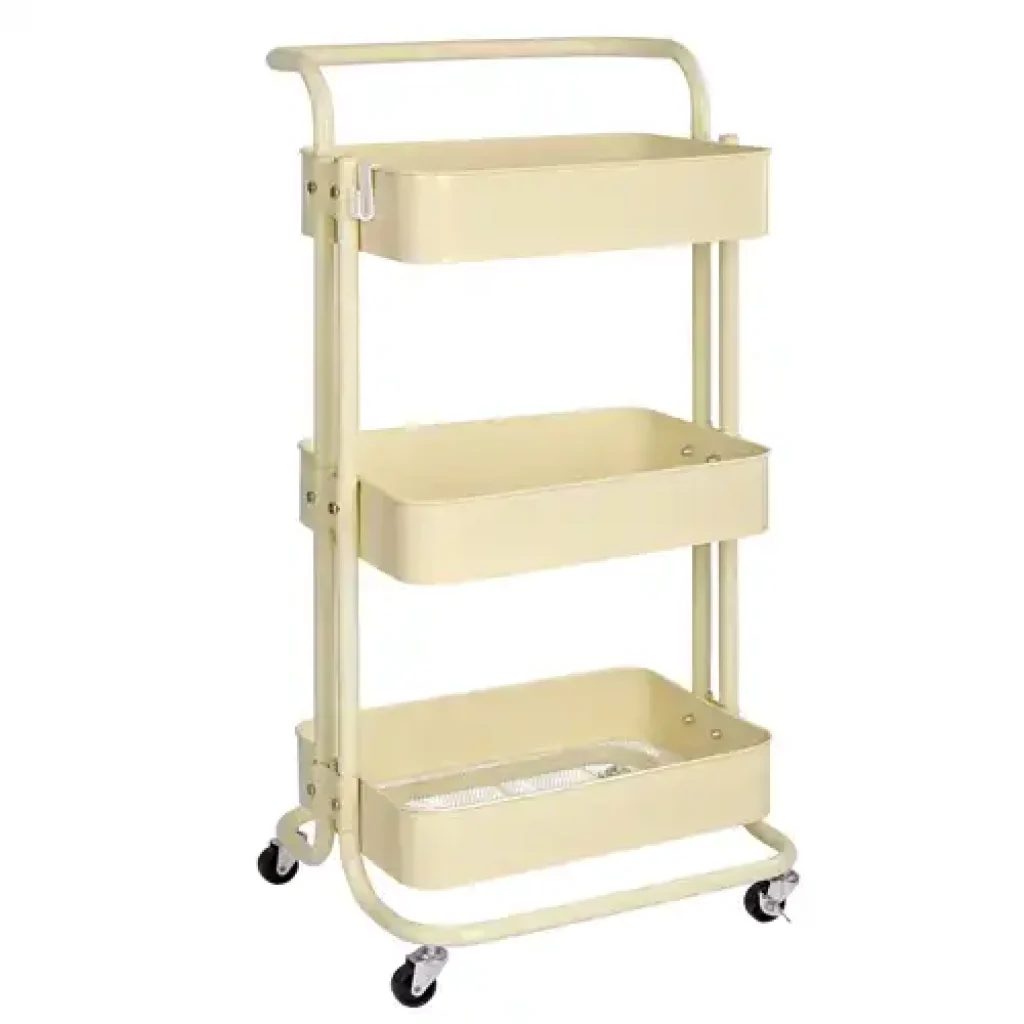 T-Lovendo - Carro o Carrito Metálico Multiusos Auxiliar para Cocina,baño o salón. Con Tres Niveles o Baldas
