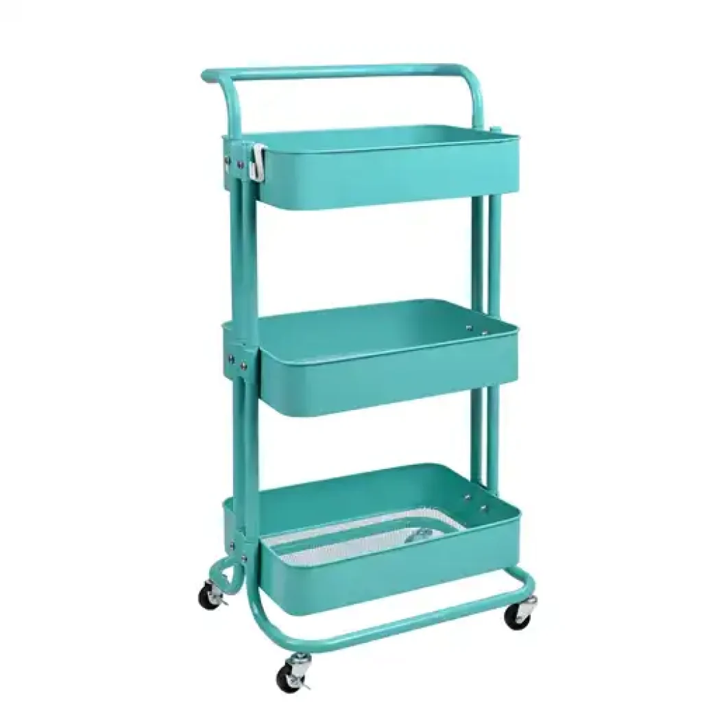 T-Lovendo - Carro o Carrito Metálico Multiusos Auxiliar para Cocina,baño o salón. Con Tres Niveles o Baldas