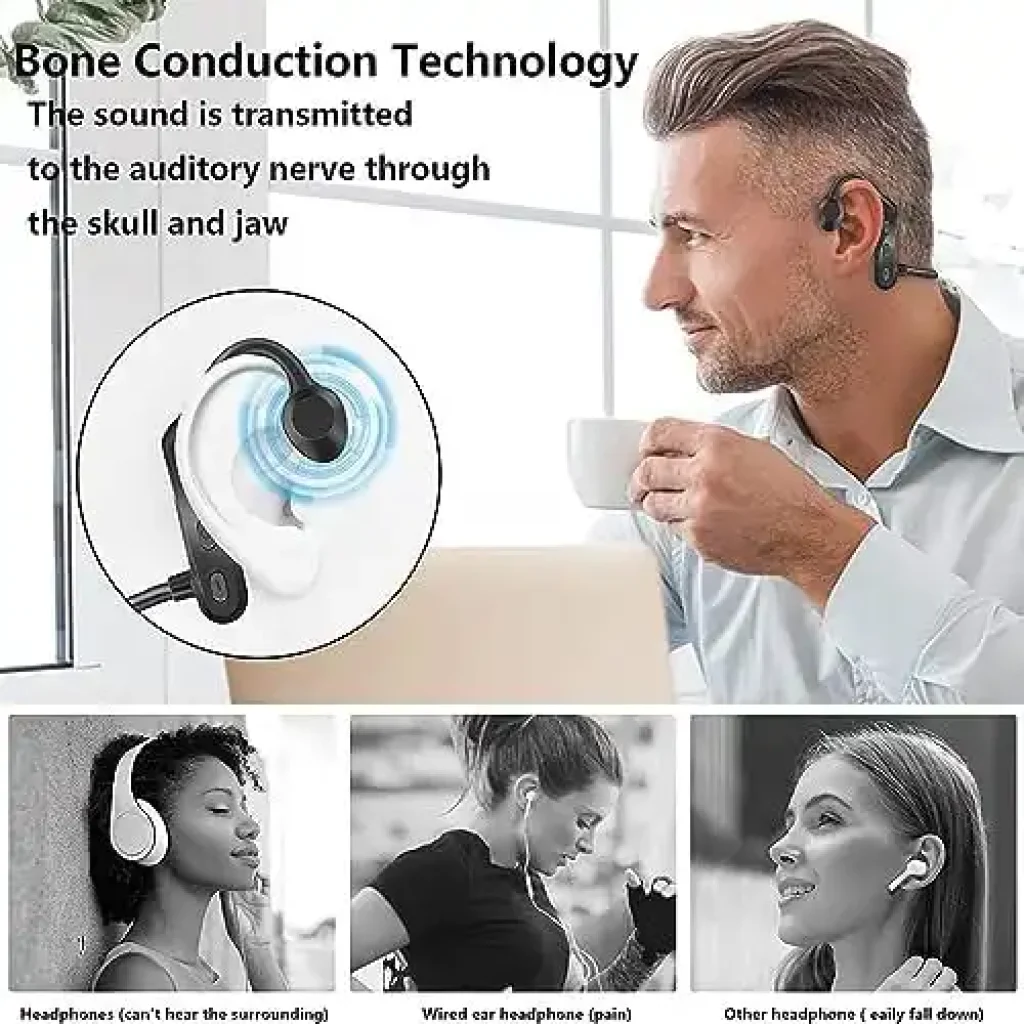 CHFA Auriculares de Conducción Ósea, Auriculares Inalámbricos Bluetooth 5.0