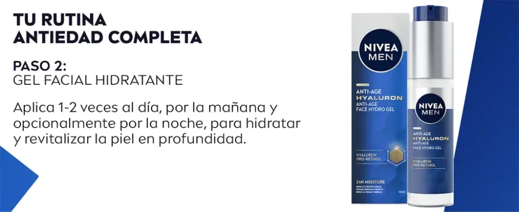 NIVEA MEN Hyaluron Gel Facial Hidratante Antiedad