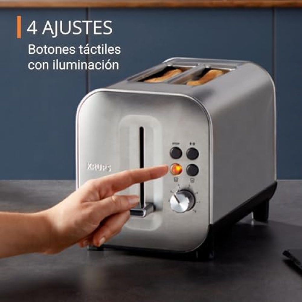 Krups Tostador de 2 ranuras de acero inoxidable, 8 niveles de potencia en oferta en Amazon