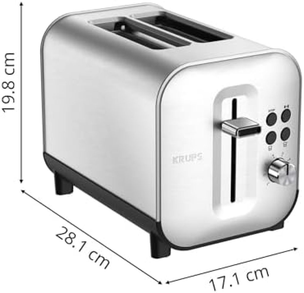 Krups Tostador de 2 ranuras de acero inoxidable, 8 niveles de potencia en oferta en Amazon