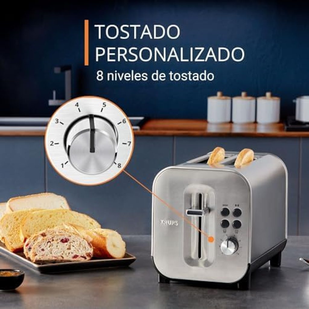 Krups Tostador de 2 ranuras de acero inoxidable, 8 niveles de potencia en oferta en Amazon