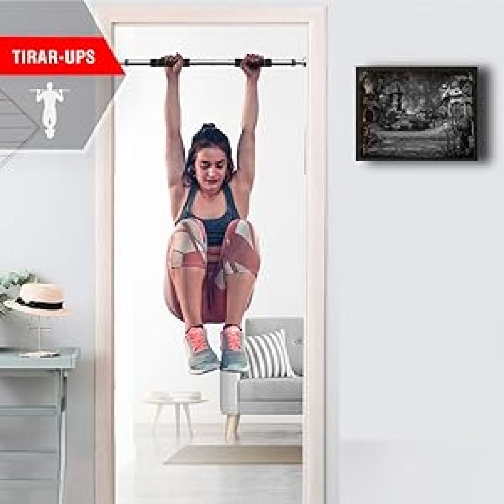 Ultrasport Barra de tracción, Barra de Puerta, Ajustable de 66,5 cm a 93 cm, se Puede Montar sin Tornillos, Antideslizante, sujeción Segura 