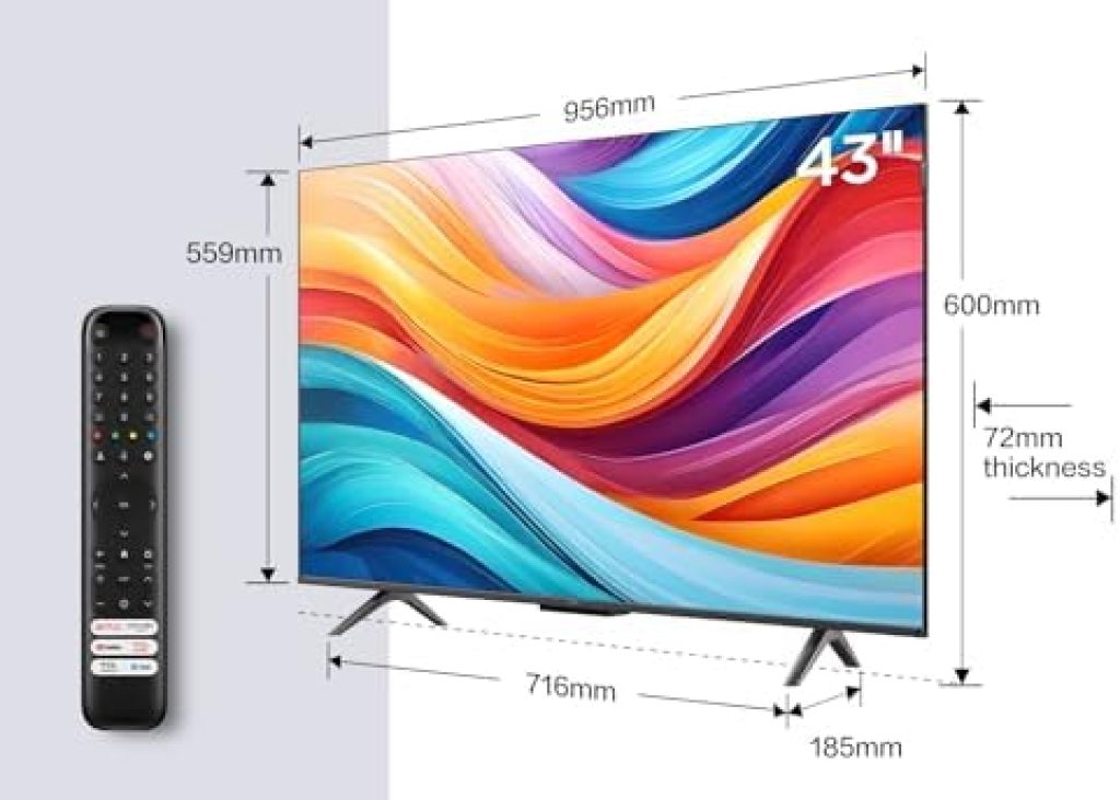 TCL 43T7B Televisor QLED Pro de 43", 4K Ultra HD, HDR Pro, Smart TV Powered by Google TV a precio mínimo histórico en Amazon