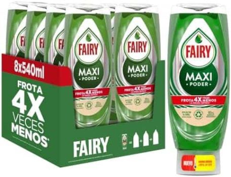 Fairy Maxi Poder Lavavajillas Liquido a Mano 4.3 L (8 x 540 ml)