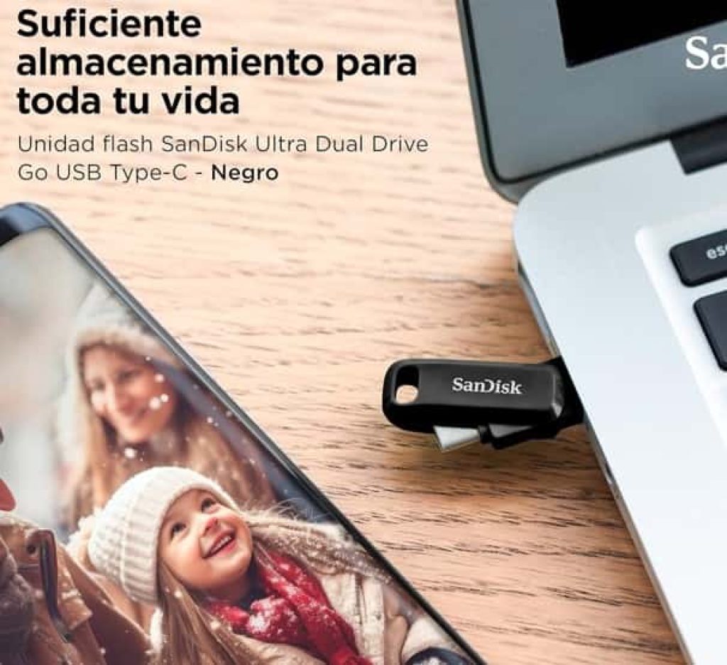 SanDisk 256GB Ultra Dual Drive Go Memoria flash USB Type-C, con conectores USB Type-C y Type-A reversibles para móvil y PC a precio de chollo